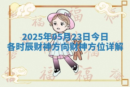 2025年05月23日今日各时辰财神方向财神方位详解 2025年05月23日今日各时辰财神方向财神方位详解