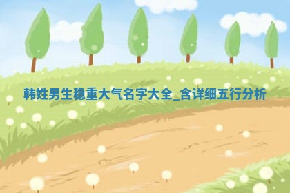 韩姓稳重大气的男生名字