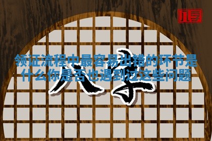 领证流程中最容易出错的环节是什么你是否也遇到过这些问题